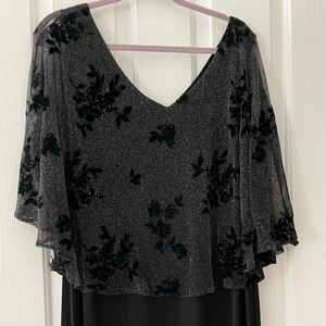 Black V-neck cocktail dress 22W